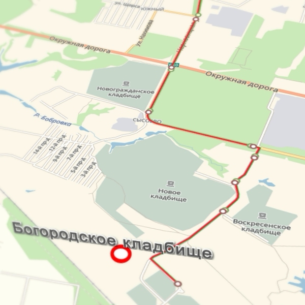 Кладбище богородское карта