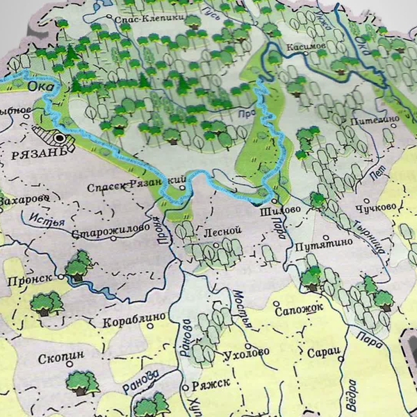 Карта рек рязанской области