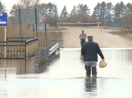 Село Терехово отрезало от "большой земли" – люди до дома доходят в болотных сапогах